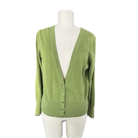 Geoffrey Bean Sport Green Cardigan Sweater Women’s Xl V-Neck Button Workwear - Picture 1 of 7